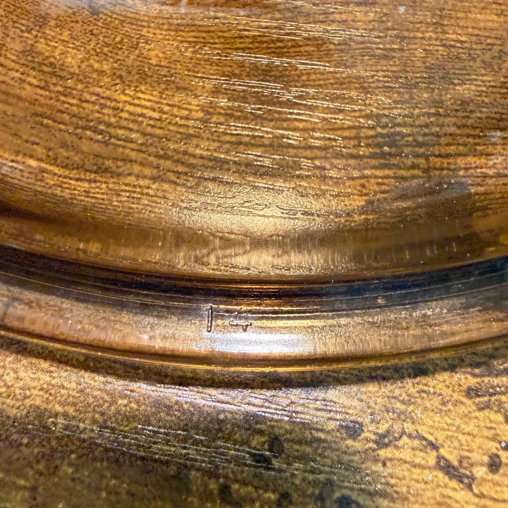 Vtg Pyrex Visions Amber Glass Replacement Lid V-25-C B 14 Round Brown 8.5
